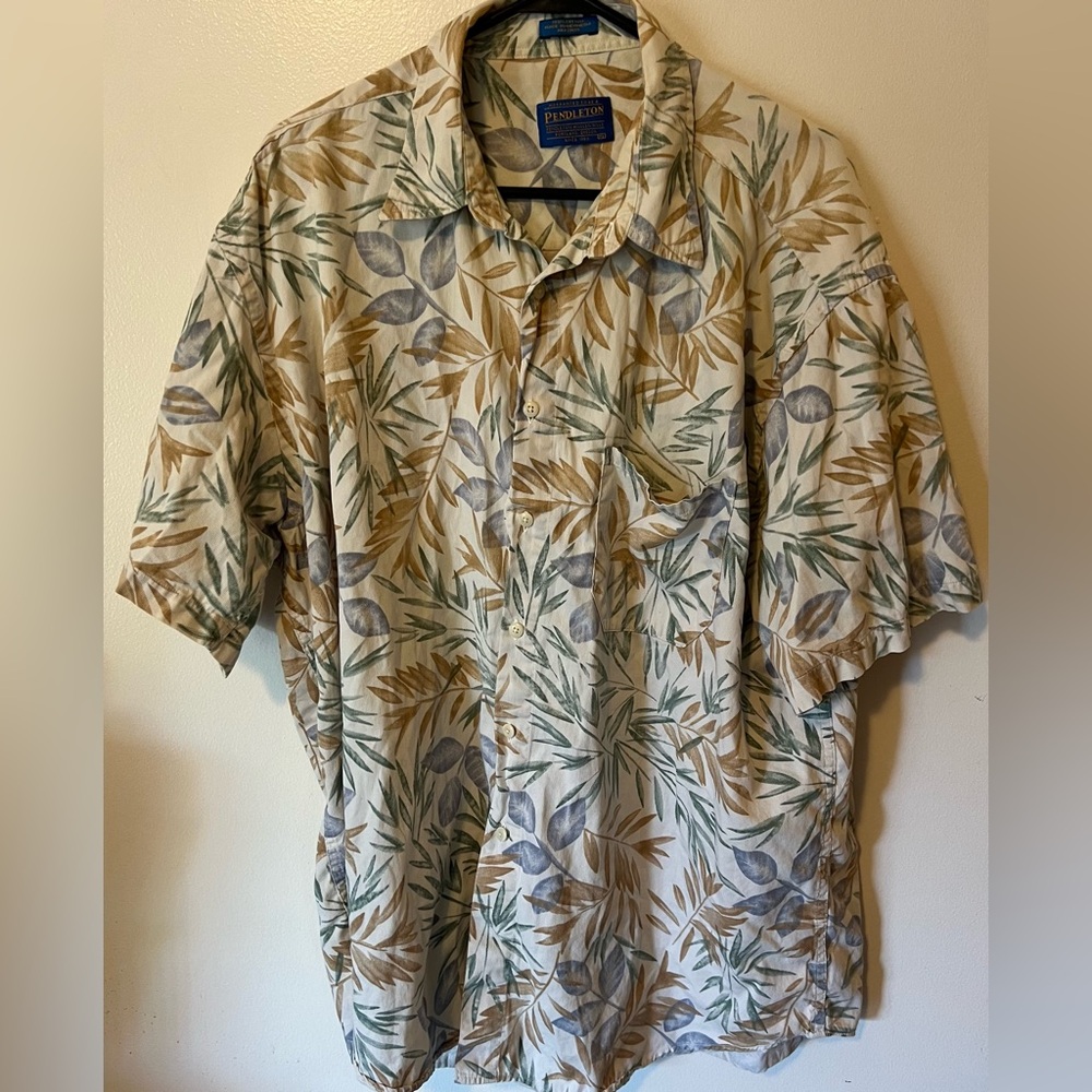 Mens XL Pendleton Shirt Hawaiian Camp Short Sleeve Cotton